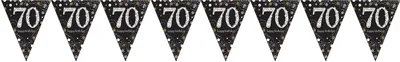 Image de 70. Anniversaire or scintillant Guirlande de fanions