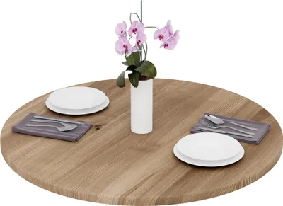 Produktbild von LAMO Manufaktur Tischplatte rund 90 cm aus Naturholz | Holzplatte für Esstisch, Küchentisch, Bistrotisch | Stärke: 28 mm | Farbe: Nussbaum