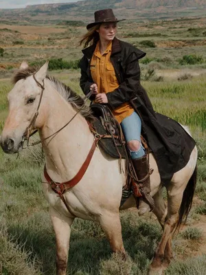 Immagine prodotto di Cappotto da equitazione Scippis Oilskin - Cappotto tradizionale in pelle di olivo per l'equitazione