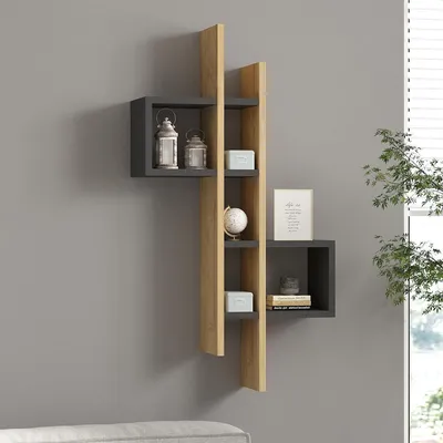 Immagine prodotto di Cupello - Mensola, 54x20x108h cm Nero Antracite, 8 Ripiani