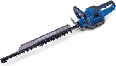 A cordless hedge trimmer is shown against a white background.