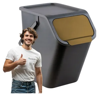 Obrázek produktu pro Practic BINI06 Odpadkový koš25l hnědý s víkem