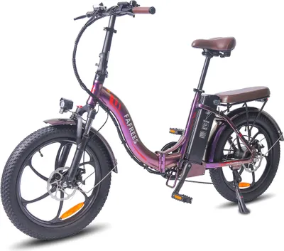 Produktbild von 20-palcový skladací elektrický bicykel, 250W 36V 18AH batéria so super kapacitou, Shimano 7S, 20 "* 3.0 Fat Tire Purple