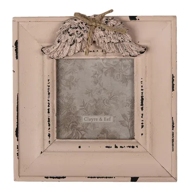 Produktbild von Clayre & Eef Landhaus-Fotorahmen 2F0888 rosa 14x14 cm für 7x7 cm Foto