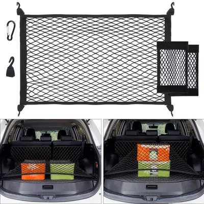 Immagine prodotto di Rete portabagagli - Rete organizzatrice - 140 x 100 cm - Con moschettoni - Tetto auto e bagagliaio