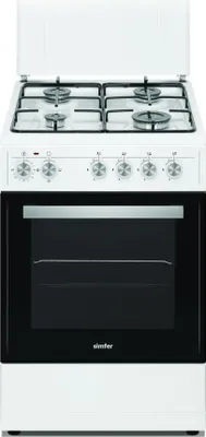 Produktbild von Simfer | Herd | 4403SERBB | Kochfeldtyp Gas | Backofentyp Elektro | Weiß | Breite 50 cm | Elektronische Zündung | Tiefe 55 cm | 48 L