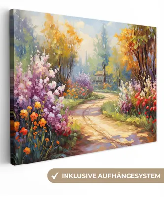Zdjęcie produktu dla MuchoWow® - Obraz na płótnie - Kwiaty - Drzewa - Sztuka - Akwarela, fototapeta, dekoracja ścienna, obrazy do salonu, 80x60cm