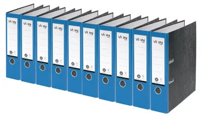 Produktbild von VON Leitz Ordner A4, 10er Pack, 100 % Recyclingpapier, 80 mm Rückenbreite, Für 6