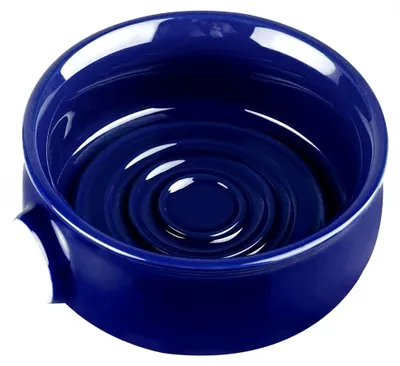 Produktbild von Keramische Rasierseifenschale mit rutschfestem Griff in Blau für Nassrasierer
