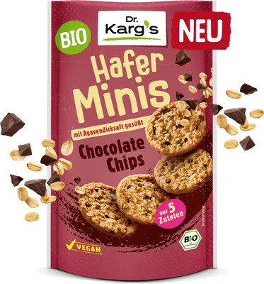 Produktbild Dr. Kargs Bio Hafer Minis Chocolate Chips mit Agavendicksaft 85g