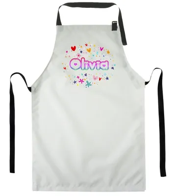 Produktbild von Personalisierter Kinderschürze Kind Malschürze Kunstkittel Kochschürze Apron Werkschürze mit einem motiv Weiß Süß mit Namen[074]