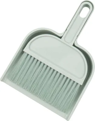 Mini-Besen-Set: Handfeger & Kehrschaufel, 2-teilig, blau