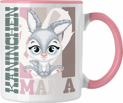 Produktbild von Trendation - Kaninchen Mama Tasse Geschenk für Hasen Besitzerin Spruch Geschenkidee (Rosa)