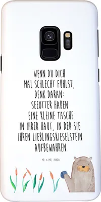 Produktbild von Mr. & Mrs. Panda Samsung Galaxy S9 Handyhülle Otter Stein - Weiß - Geschenk, Witzige Fakten, Fun Facts, Pflanzen, Seeotter, Cover, Handy Schutzhülle, Hülle, Smartphone
