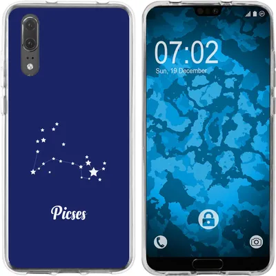 Produktbild von PhoneNatic Case kompatibel mit Huawei P20 Silikon-Hülle SternzeichenPisces M1