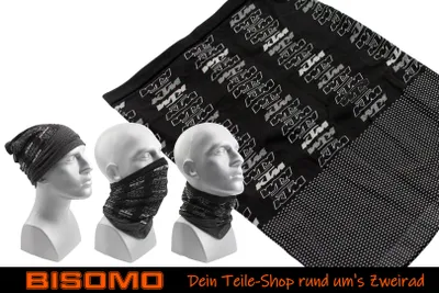 Produktbild von KTM Multifunktionstuch Halstuch Schlauchtuch Loop, leicht & atmungsaktiv nahtfrei schnelltrocknend, vielseitig Bandana Piratentuch Windschutz Motorrad, Fahrrad, Farbe:Schwarz / Grau
