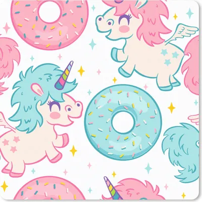 Produktbild von MuchoWow® Mauspad Mousepad Einhorn - Donut - Baby 30x30 cm - Mousepads - Maus Mat - Pad - Mausunterlage - Gaming