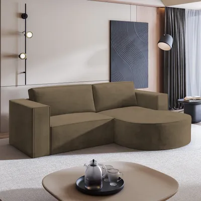 Produktbild von Masseno Ecksofa SORELA M R-S mit Schlaffunktion L-Form, Sofa mit Bettkasten, Wohnzimmersofa, Couch, Soffa, Bettsofa, Couchgarnitur- Beige, MONOLITH 09