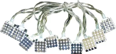 Imagen del producto de Guirnalda luminosa navideña MagicHome Metal Cube, plateada, 2xAA, para interior