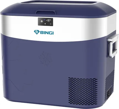 Produktbild von BINGI Kompressorkühlbox, 22 Liter, tragbarer Autokühlschrank, 12/24 V DC und 230 V AC für Auto, LKW, Camping, Wohnmobil und Steckdose