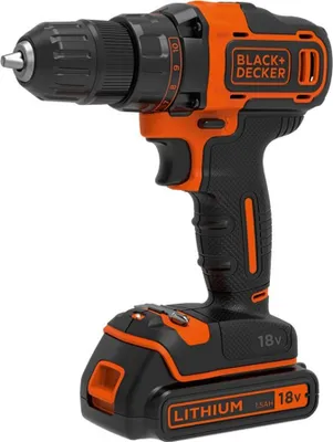 Produktbild von Black & Decker BDCDD186KB, Handbohrmaschine, Ohne Schlüssel, Schwarz, Orange, 1 cm, 2,5 cm, 1 cm