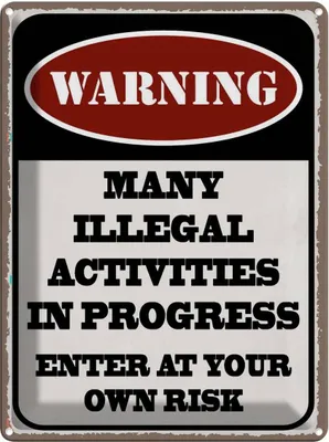 Produktbild von vianmo Blechschild 40x30 cm Warning many illegal activities Warnschild Hinweisschild Sicherheit Vorsicht