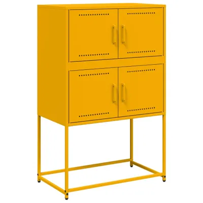 Obrázek produktu pro Příborník hořčicově žlutý 68,5 x 38,5 x 107 cm ocel