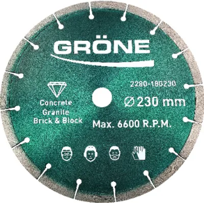 Image de Disque à tronçonner diamanté Gröne 230 x 22,23 mm, disque à tronçonner diamanté, disque diamanté, disque diamanté