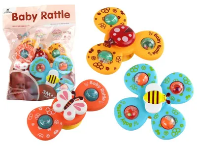 Produktbild von Lean Toys Sensory Toy Spinners Marienkäfer Biene Schmetterling Saugnäpfe