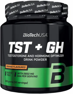 Immagine prodotto di BioTech USA TST + GH 300 g arancia / Stimolanti del testosterone / Integratore alimentare a base di acido D-aspartico arricchito con aminoacidi, minerali e vitamine B