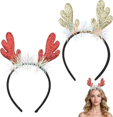 Produktbild von Rentiergeweih-Stirnband für Frauen, Weihnachts-Accessoires, Party-Haar-Accessoires