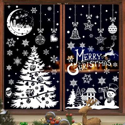 Produktbild von Fensterbilder Schneeflocken - Selbstklebend und statisch haftend - Winter Fensterdekoration - 202-teilig