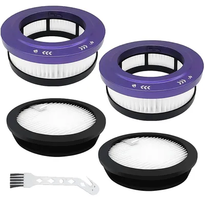 Produktbild von Ersatzfilter-Set für kabellose Staubsauger - Waschbar und wiederverwendbar - 2 Vorfilter, 2 Nachfilter und 1 Reinigungswerkzeug