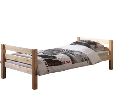 Produktbild von Einzelbett >PINO< in Kiefer massiv natur lackiert - 210x63x99 (BxHxT)