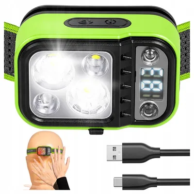 Zdjęcie produktu dla Vayox LED czołówka VA0454, 220lm, z wskaźnikiem LED i czujnikiem ruchu | Czołówka USB-C, bateria 800mAh | Światło ciepłe, zimne i czerwone | Czołówka IPX4, idealna do wędkowania