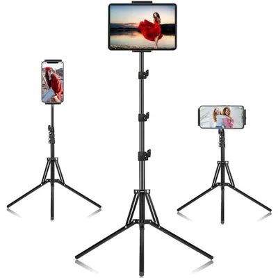Immagine prodotto di Supporto per laptop - Treppiede - Regolabile in altezza su 4 livelli - 160 cm - Pieghevole - Lega di alluminio