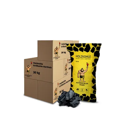 Produktbild von Neandertaler Feuer Holzkohle Grillkohle Buche - Charcoal BBQ 8 x 30 kg Kohle für Grill Smoker Kamin Grillholzkohle aus Laubholz Buchenholzkohle 240 kg