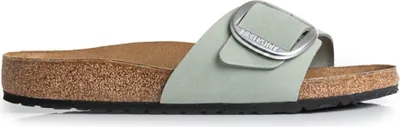 Produktbild von Birkenstock Madrid Flip-Flops Grün aus Naturnubukleder mit großer Schnalle