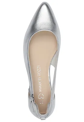 Produktbild von MARCO TOZZI Damen Ballerina Blockabsatz Cut Out Schnalle 2-22114-42, Größe:40 EU, Farbe:Silber