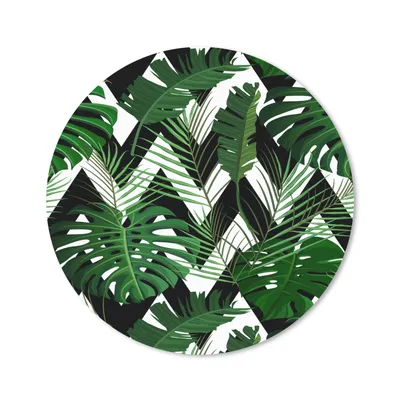 Produktbild von MuchoWow® Mauspad Mousepad Monstera - Schwarz und Weiß - Muster 30x30 cm - Mousepads - Maus Mat - Pad - Mausunterlage - Tischunterlage - Schreibtischmatten
