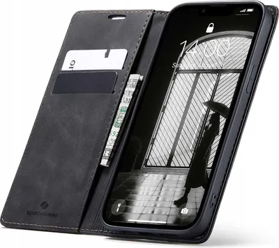 Immagine prodotto di SPACECASE Custodia a portafoglio per iPhone 16E Nero