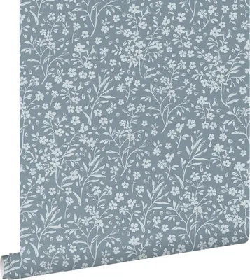 Obrázok produktu pre ESTAhome tapeta kvety sivá modrá 53 cm x 10,05 m
