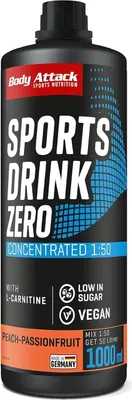 Produktbild von Body Attack Sports Drink Zero - 1000 ml Peach Passionfruit