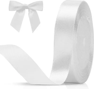 Image de Ruban de décoration en satin, 20 mm, 22 m, blanc