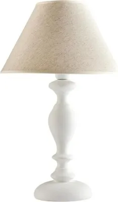 Image de Cascina Lampe Shabby En Bois Blanc 1 Lumière Avec Abat-Jour Dm.35 H.57 D.35 Bl265-Lm-Bco