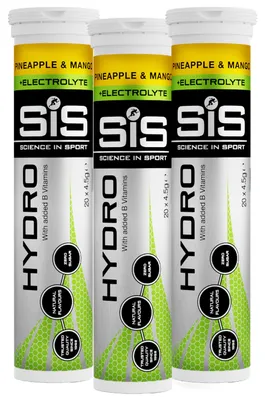 Immagine prodotto di Science in Sport GO Hydro, compresse effervescenti al gusto di ananas, confezione da 3 pezzi