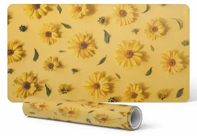 Produktbild von Rutschfeste Schreibtischunterlage mit Blumenmuster, 90 x 45 cm