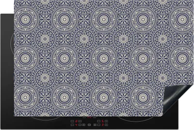 Produktbild von KitchenYeah© Herdabdeckplatte Mandala - Blau - Muster , 81x52cm, Küche Deko, Glaskeramikkochfeld Herdabdeckung, Abdeckplatte fùr Kochfeld