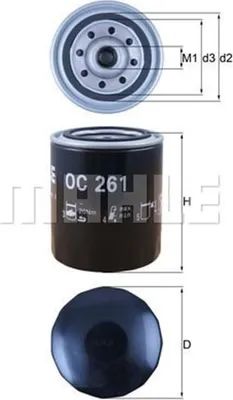 Produktbild von MAHLE ORIGINAL Ölfilter OC 261