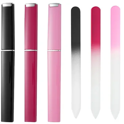 Imagen del producto de Juego de limas de uñas de vidrio, con 3 unidades en varios colores